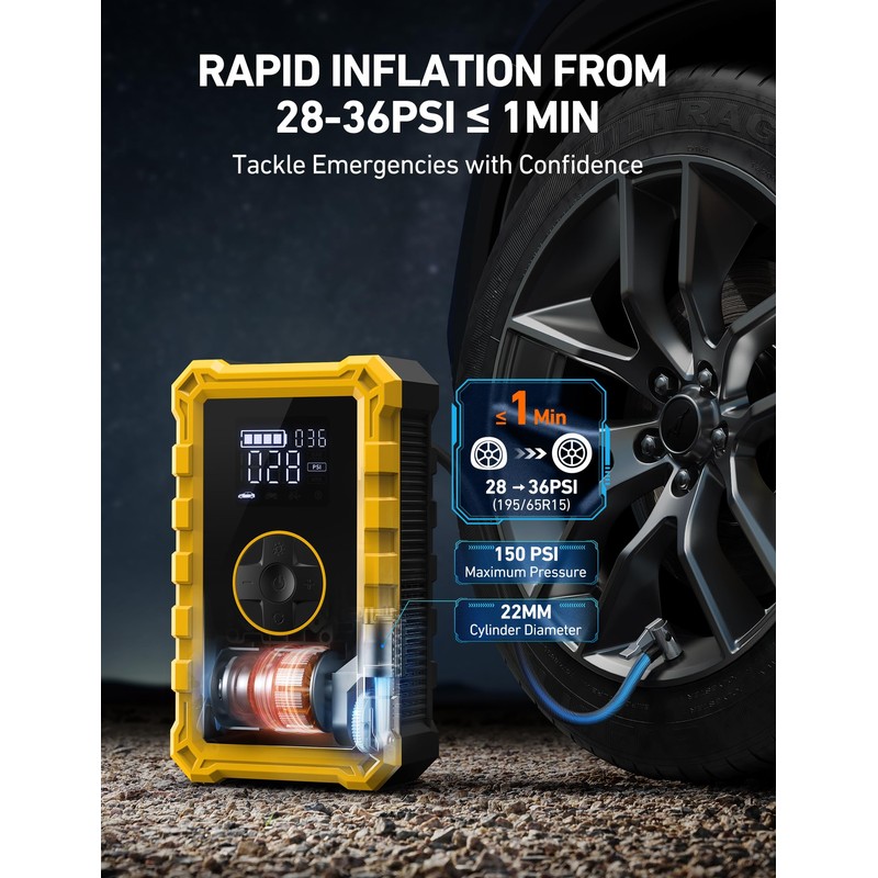 AstroAI S8 Air Jump Starter with Air Compressor, 1500A Car