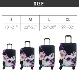 Adorila Luggage Covers for Suitcase Tsa Approved, Travel Suitcase Cover Protector Fits 22-24 Inch Luggage, Washable Baggage Covers (M, Eyes Dog), Eyes Dog, M