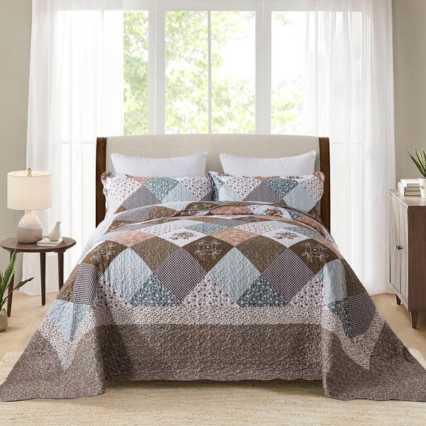 HoneiLife Oversized King Bedspreads 120x120-3 Pcs California King Quilt, Extra