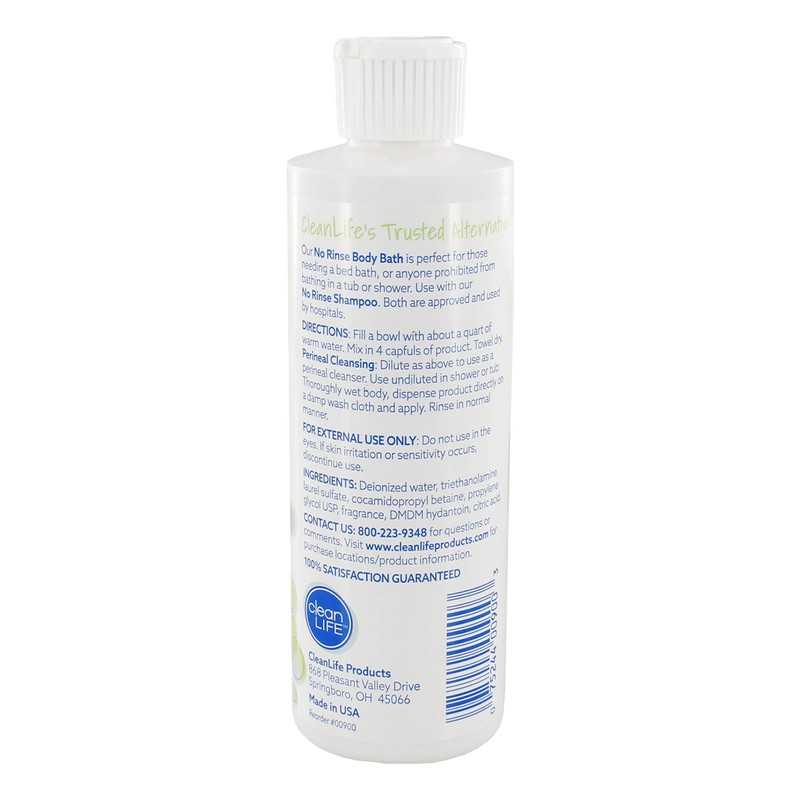No-Rinse Body Bath, 8 fl oz - Leaves Skin Clean,