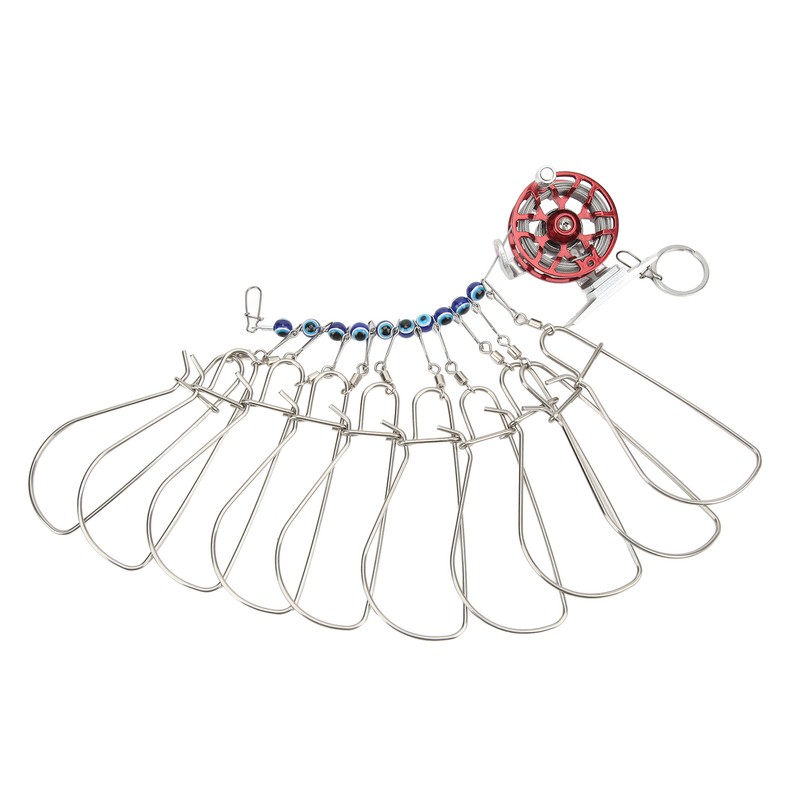 Fish Stringer Live Fish Lock with Reel Float Steel Wire