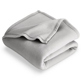 Bare Home Polar Fleece Blanket - Full/Queen Blanket - Warm & Cozy - Premium Fleece Blanket - Blanket for Bed, Sofa, Camping, Travel and Cold Nights - Lightweight Blanket (Full/Queen, Light Grey)