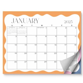 S&O Modern Wavy Magnetic Fridge Calendar from January 2025-June 2026 - Tear-Off Refrigerator Calendar to Track Events & Appointments - 18 Month Magnetic Calendar for Fridge for Easy Planning-8"x10" in.