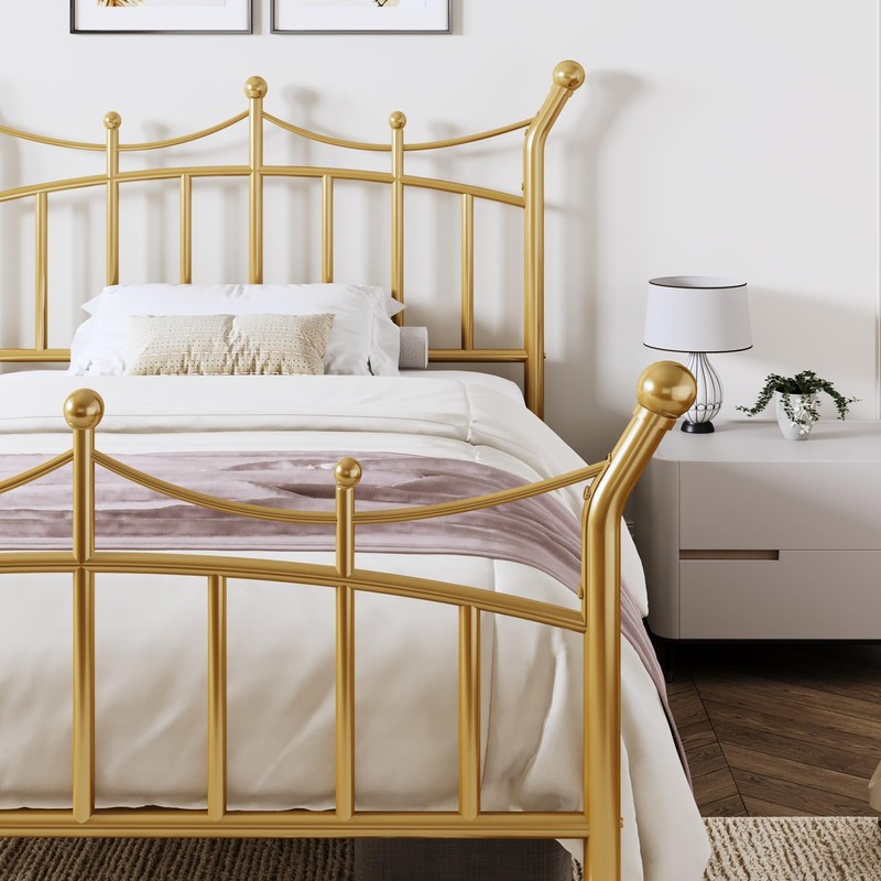 Allewie 14 Inches Twin Size Metal Platform Bed Frame with