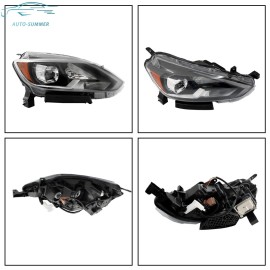 auto-summer LED Type Headlight For 2016-2019 Nissan Sentra SL/SR Right Side Black Headlamp