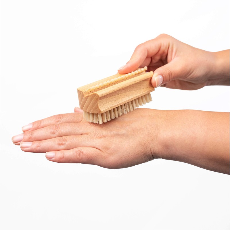 REMOS Hand- und Nagelbürste Buchenholz mit Naturborste für die Nagelreinigung