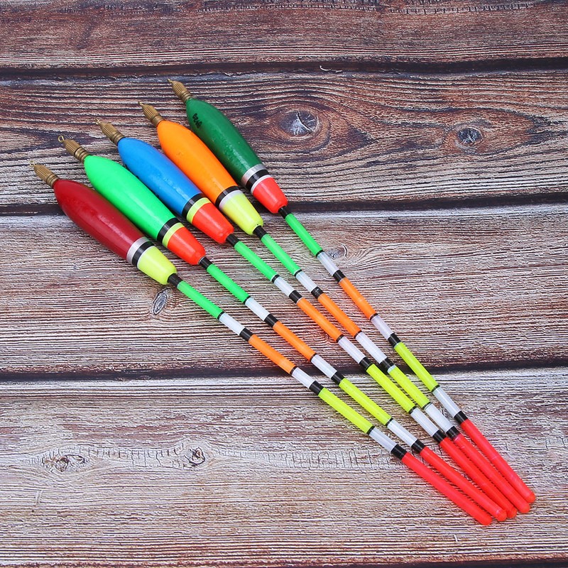 5PCS Multiple Color Balsa Wood Fishing Float Bobber Bite Indicator