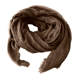 Niklarson PaTV7 Women's Poncho Stole Pareo Viscose Plain 190 x 100 cm, cappuccino