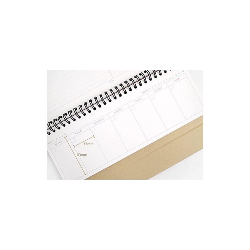 2YOUNG Kraft Standing Weekly Planner - Wirebound Kraft Undated Weekly