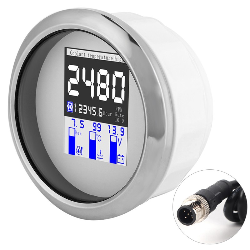 85mm Integrated Gauge Multifunction IP67 316 Stainless Steel Boats Yachts