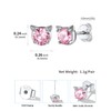 Cat Earrings for Women Sterling Silver Simulated CZ Birthstone Stud