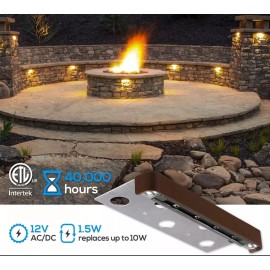 LEONLITE LED Low Voltage Hardscape Lighting, 7 Inch Landscape Lights Soft White Pack of 4