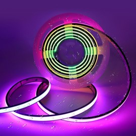 Addressable COB LED Strip, IP68 Waterproof 24V 3.28ft WS2811 RGB-IC Dream Rainbow Color Black PCB LED Tape 720LEDs/m with Silicone Tube for Outdoor Decor Lighting (Without Controller and Power Supply)