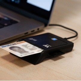 Woxter Lector DNI Combo – Lector DNI Electrónico, Compatible with Smart Cards Cards or Smart Card, with 3 Card Slots, Blue