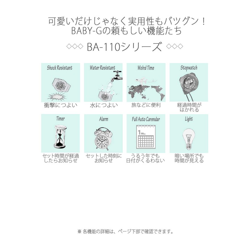 Casio BA-110 Series Baby Watch, white/pink gold, 1 piece, Design