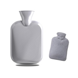 DHWEKU Hot Water Bottle with Soft Cover, Leak-Proof, 1 Litre, Large Hot Water Bottle, Hand Warmer, Natural Rubber + Bed Bottle, Fluffy, Hand Warmer for Children and Adults, Stitch Hot Water Bottle