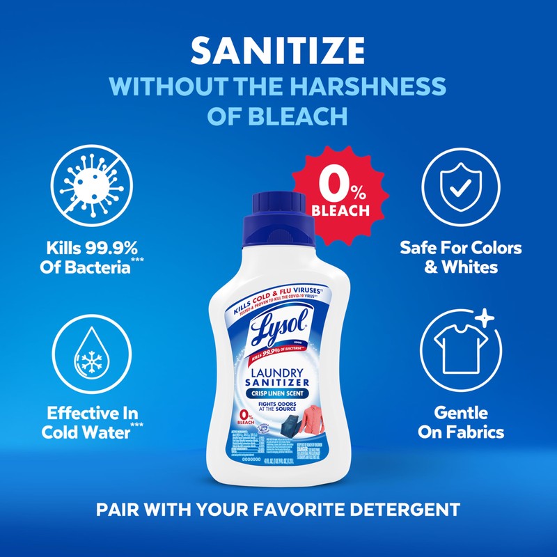 Lysol Disinfectant Laundry Sanitizer & Scent Booster, Laundry Detergent Additive,