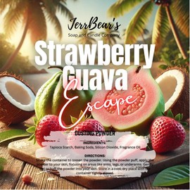 JerrBear’s Custom Body Dusting Powder - Scented - Gentle - Fine Powder Talc-Free Fragrance Moisture Cosmetic Skin Care:_Strawberry Guava