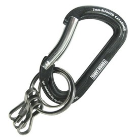 Tough Label VEX-142 Carabiner & Key Holder, 0.3 inches (7 mm), Black x Titanium