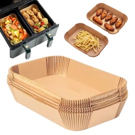 Baking Paper for Hot Air Fryer, Pack of 120, 22 x 14 cm Airfryer Baking Paper, Square Waterproof, Oil-Proof Air Fryer, Food Grade Non-Stick Hot Air Fryers