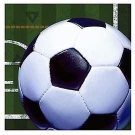 Set of 16 Individual Decoupage Paper Party Napkins Football Field And Ball Watercolor Decor Luncheon Napkin for a Birthday, Holiday, Wedding, Cocktail Party