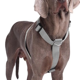 No Pull Dog Harness, Heavy Duty Tactical Dog Harness, Adjustable Soft Padded Pet Vest Harnesses for Medium and Large Dogs Training Walking, Lightweight & Escape-Proof (Grey, L)