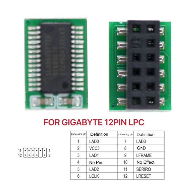 TPM 2.0 Module 12 Pin Remote Card Encryption Security Board