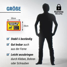 Komma Security Vorsicht vor dem Hund Sign Multilingual Sign Weatherproof Dog Sign Garden Gate Driveway Gate The Front Door Sign Deterrence Warning Sign Burglary Protection