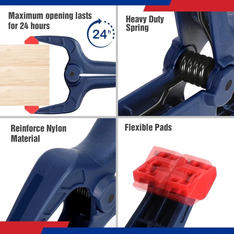 Workpro 8 Piece F Clamp And Spring Clamp Set With