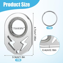 Fidget Keychain Spinner, Metal Spinning Key Chain Portable Keyring Spinner Key Ring Holder Toys Gift for Adult Men Women Teens Finger Exercise (Silver)