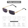 JUDOO Fashion Rimless Rectangle Sunglasses for Women Men Trendy Frameless