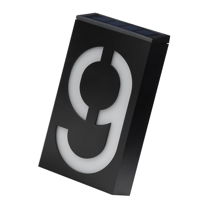 Solar House Number Solar Powered 1000mAh Rechargeable LED Illuminated Address