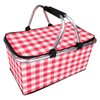 Picnic Basket Foldable Oxford Cloth Insulated Storage Basket with Check