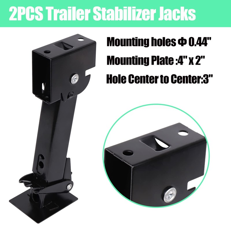 2PCS Swing Down Trailer Stabilizer Jacks - 7" Drop Leg,