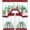 Frienda Christmas Kitchen Curtains Window Curtains and Valance Set Snowman