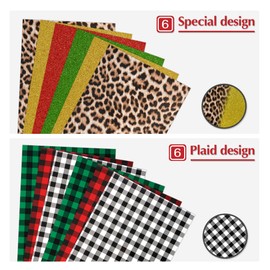 Vinilo de transferencia de calor HTV, paquete de 12 unidades de 12 x 10 pulgadas, vinilo para planchar para Cricut o máquina de prensa de calor, 7 colores surtidos decoraciones de Navidad para camisas