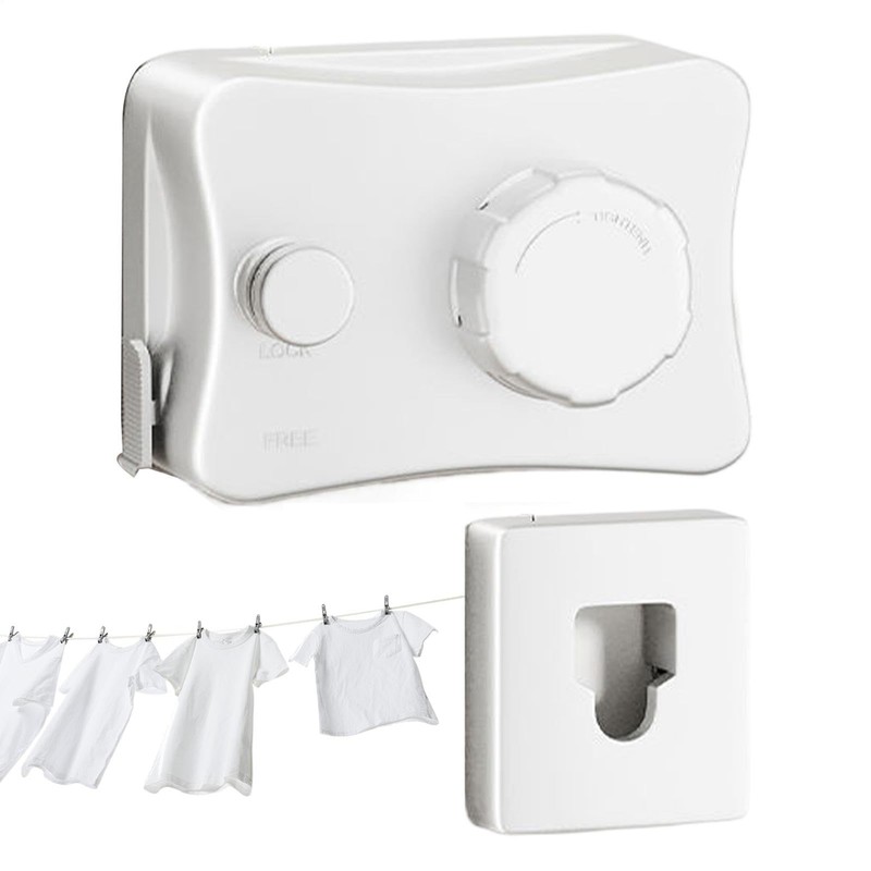 Retractable Clothesline Outdoors,Heavy Duty 16.7 Ft Travel Clothesline Clothes Drying