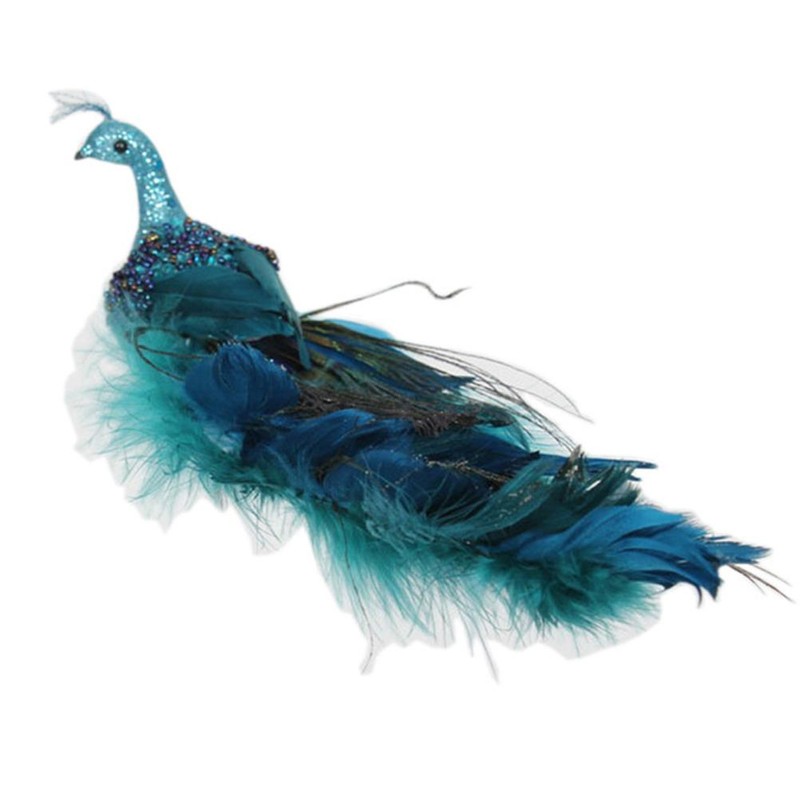 Christmas Tree Decorations 3D Simulation Peacock Decoration Artificial Feather Pendant