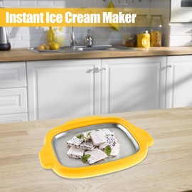 Instant Rolled Ice Cream Maker - Roller Cream Tray With 2 Spatulas | Instant Cold Plate For Ice Yogurt, Sorbet, Gelato, Gelato Pan/Roll For Fun Parent-Child Activities