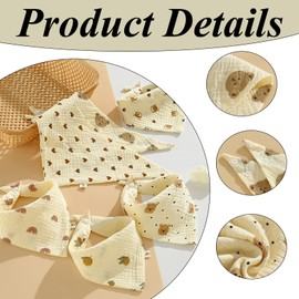 klahh 4 Pieces Baby Bandana Dribble Bibs Cotton Drool Bib Super Absorbent Drool Bibs Soft and Absorbent for 0-36 Months Newborn and Toddlers