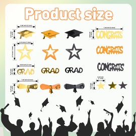 Orange and Black Graduation Confetti 2025, 1000 Pcs Grad Confetti Class of 2025 Party Table Centerpiece for 2025 Graduation Party Supplies