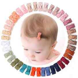 JOYOYO Pack of 40 Baby Hair Bows Baby Hair Clips Craft Small Size 2.8 cm Bow Small Hair Clips Especially for Baby Fine Hair