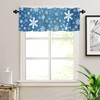 Gaakvrr Christmas Valance Curtains for Windows, Snowflake Elegant Blue Kitchen