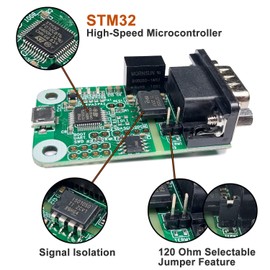 USB-C AN Converter, Raspberry Pi 4/Pi3B+/Pi Zero(W)/Jetson Nano/Tinker board and USB to CAN converter module to any single board computer, compatible with Windows Linux and Mac OS