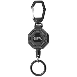 Go Pal GF02 Reel Keychain with Carabiner Wire Reel Telescopic Drop Protection Cord Black