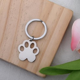 Cat Dog Paw Keyring for Women Men Cat Paw Print Keyring for Car Keys Dog Keyring Gifts for Dog Lovers Birthday Christmas Gifts for Best Friend Cat Lovers Gifts for Daughter Son Cat Dog Owner Gifts