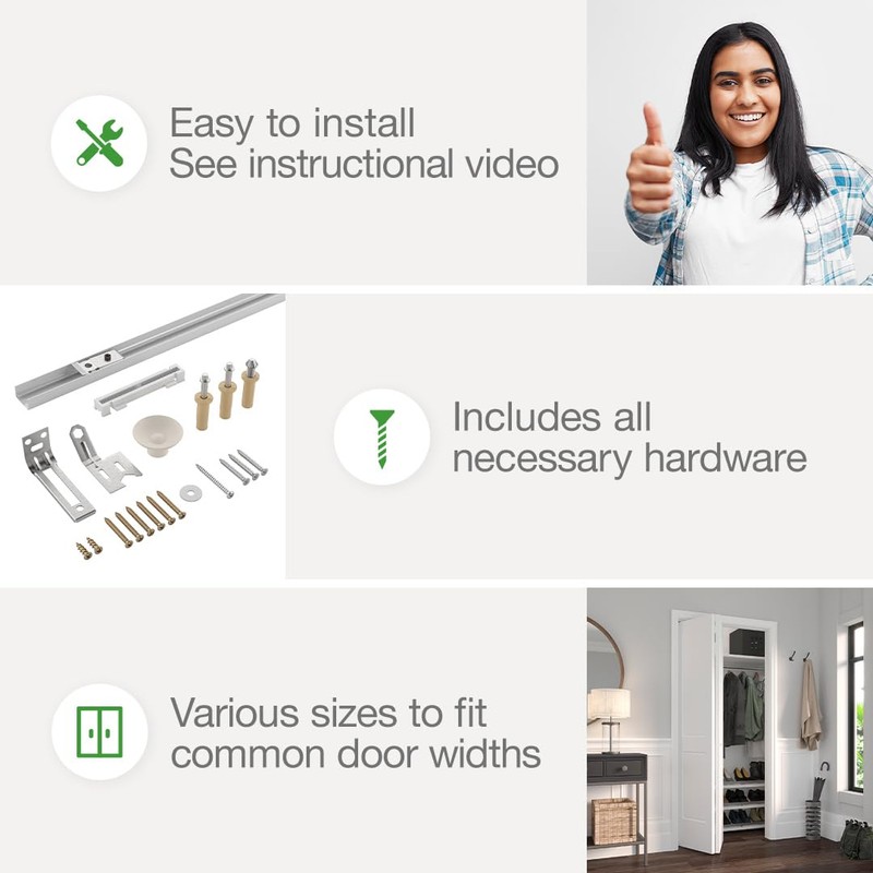 Richelieu Hardware 14014WBC Onward Bi-Fold Door Hardware Kit 36-in (914