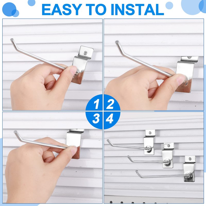 Moxweyeni 100 Pack Slatwall Hooks, 6 and 8 Inch Slatwall