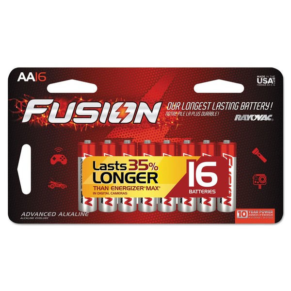 RAY-815-16LTFUSK-Fusion AA Alkaline Batteries- 16-Pack