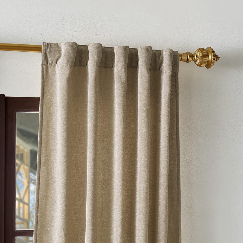 Martha Stewart Naples Chenille Solid Back Tab Window Curtain Panel